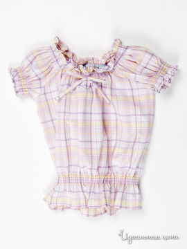 Блуза Bimbus для девочки, цвет сиреневый / лимонный