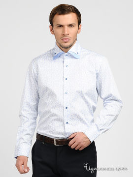 Рубашка VENTURO мужская, цвет белый / голубой