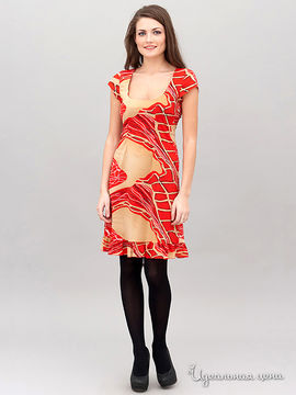Платье Levall женское, цвет бежевый / красный