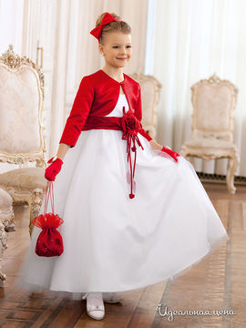 Платье Perlitta для девочек, цвет белый / красный