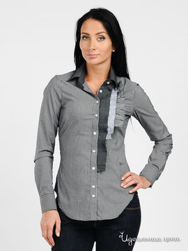 Рубашка GAS женская, цвет графитовый / принт полоска