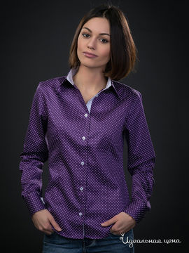 Рубашка Jess France женская, цвет фиолетовый / принт горох