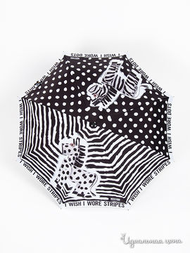 Зонт складной Moschino женский, цвет черный / белый
