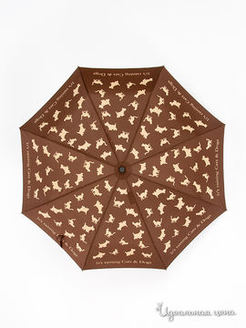 Зонт складной Moschino женский, цвет коричневый