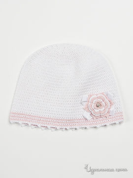 Шапка HAPPY HATS для девочки, цвет белый / розовый