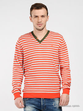 Пуловер GAS мужской, цвет оранжевый / серый