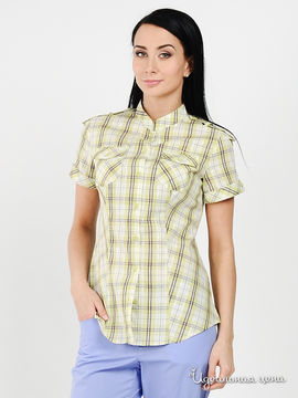 Рубашка Finn-Flare женская, цвет салатовый / сиреневый