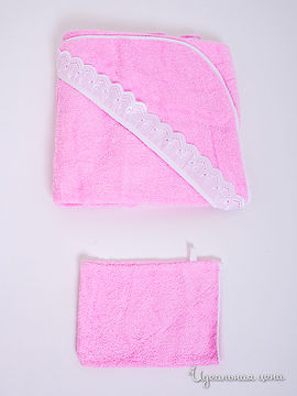Комплект для купания ДМ текстиль, цвет розовый, 103х87; 22х15 см.