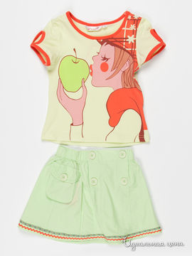 Топ и юбка WAAR для девочки, цвет салатовый