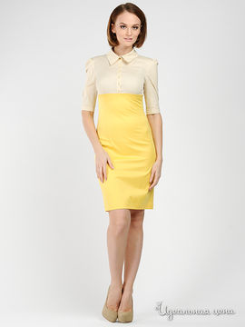 Платье Maria Rybalchenko женское, цвет молочный / желтый
