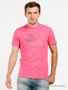 Футболка Calvin Klein Jeans мужская, цвет ярко-розовый