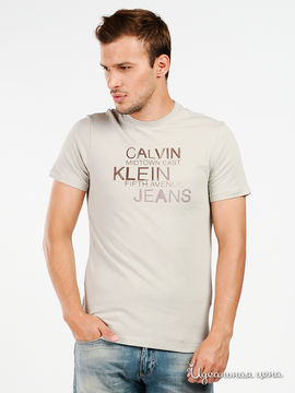 Футболка Calvin Klein Jeans мужская, цвет бежевый