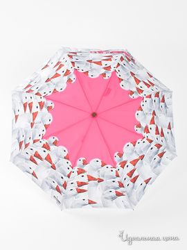Зонт складной Moschino женский, цвет розовый / принт гуси