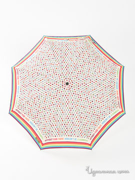 Зонт складной Moschino женский, цвет молочный / принт капельки