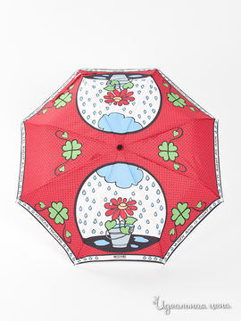 Зонт складной Moschino женский, цвет красный / принт цветок