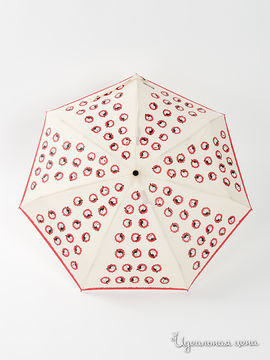 Зонт складной Moschino "mini" женский, цвет молочный / красный