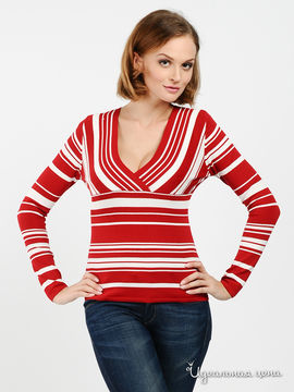 Пуловер RED Price женский, цвет красный / белый