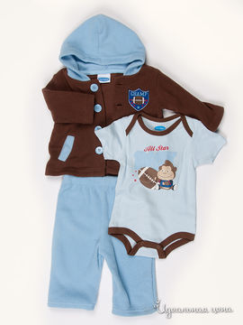 Комплект Bon bebe для мальчика, цвет синий / коричневый, 3 предмета