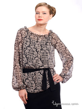 Блуза Mirella sole, цвет черно-бежевый