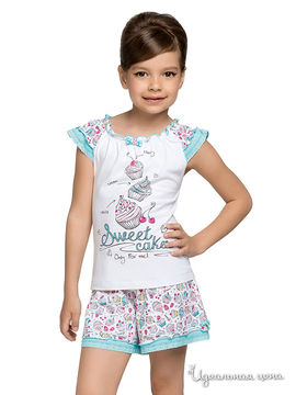 Пижама для девочек Arina, цвет белый/принт