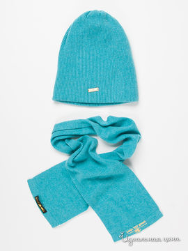 Комплект: шарф и шапка Small Silk Shirt, цвет бирюзовый