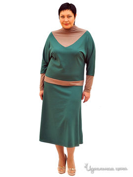 Платье Ladystyle, цвет зеленый, бежевый