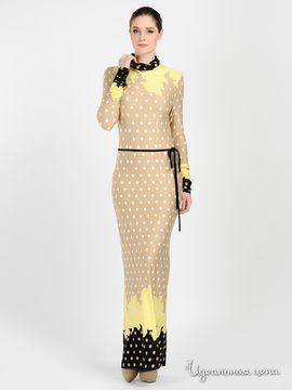 Платье ADZHEDO, цвет бежевый желтый горох купон