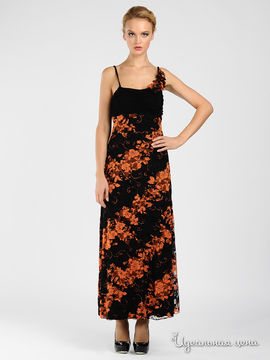 Платье на молнии ADZHEDO, цвет оранжевый черный