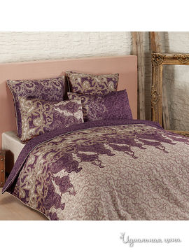 Комплект постельного белья двуспальный Togas, цвет фиолетовый, бежевый