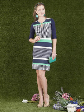 Платье  Valeria Lux, цвет зеленый, голубой