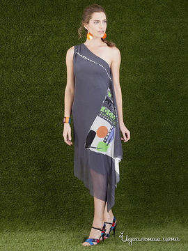 Платье  Valeria Lux, цвет серый/сетка