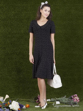 Платье  Valeria Lux, цвет чёрно-белый, горох
