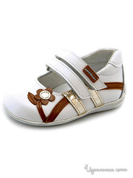 Туфли Petitshoes для девочки, цвет белый, коричневый