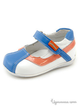 Туфли Petitshoes для девочки, цвет белый, синий, оранжевый