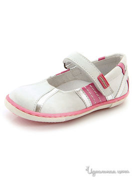 Туфли Petitshoes для девочки, цвет белый, розовый, серебряный