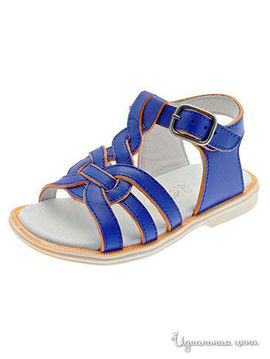 Босоножки Petitshoes для девочки, цвет синий, оранжевый