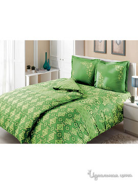 Комплект постельного белья семейный Тас, цвет зеленый