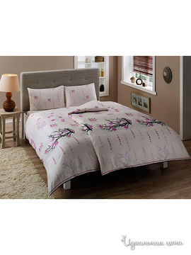 Комплект постельного белья семейный Тас, цвет розовый