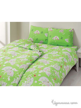 Комплект постельного белья семейный Тас, цвет зеленый