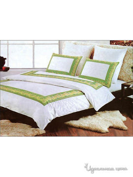 Комплект постельного белья Евро "Kazanov.a." "Ангелы", цвет белый, зеленый