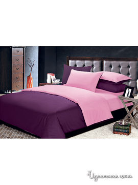 Комплект постельного белья семейный Dream Time Store, цвет бордовый, розовый