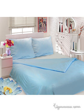 Комплект постельного белья Евро Sova&javoronok, цвет голубой