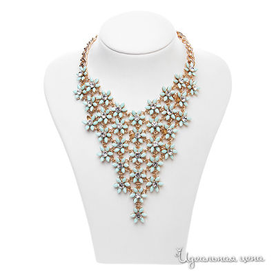 Колье Эсмеральда, цвет белый, золотой, бирюзовый