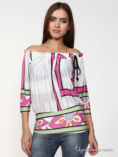 Блуза Analili, цвет белый, розовый
