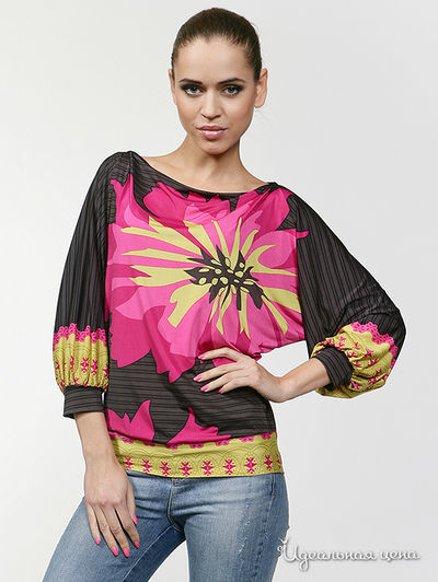 Блуза Analili, цвет фуксия, мультиколор