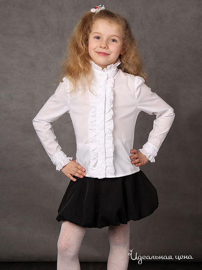 Блуза Красавушка для девочки, цвет белый