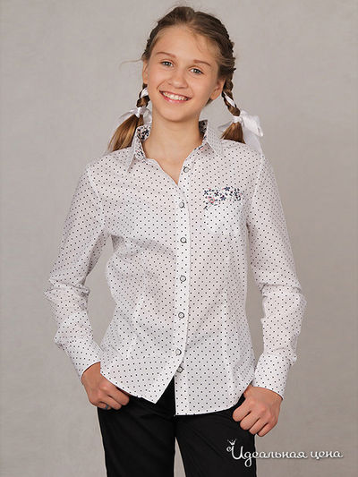 Блуза Красавушка для девочки, цвет белый, черный