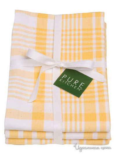 Комплект полотенец, 3 шт Dexam, цвет желтый, белый