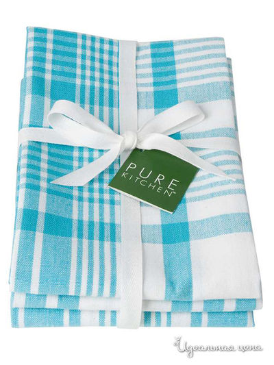 Комплект полотенец, 3 шт Dexam, цвет голубой, белый