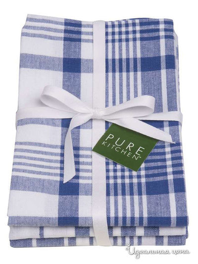 Комплект полотенец, 3 шт Dexam, цвет синий, белый